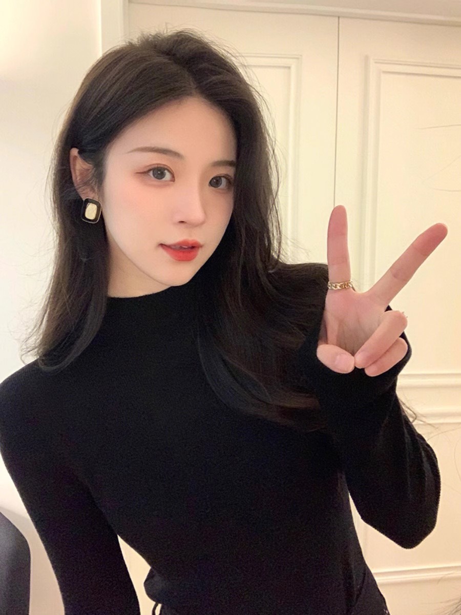 Women's Slim Fit Long Sleeve Half High Neck Knit Sweater Top - Image 4