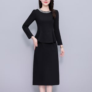 Elegant Ruffle Two-Piece Top and Skirt Set for Women