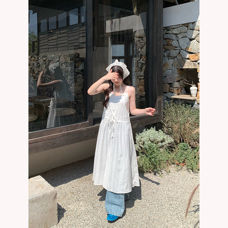 Embroidered Jacquard Sleeveless Slip Dress - Image 5