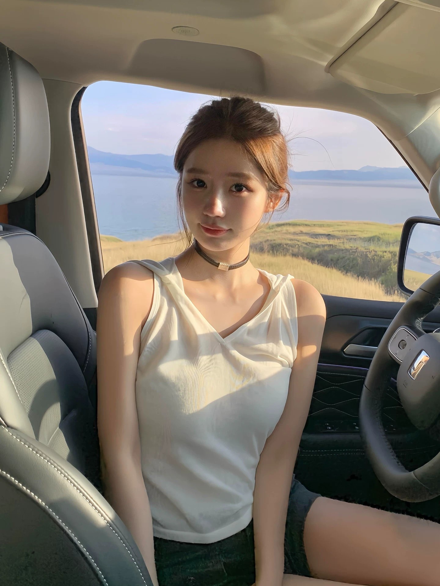 Korean Chic White V-Neck Hooded Sleeveless Cami Top for Women Summer Slim Fit Outerwear - Image 2