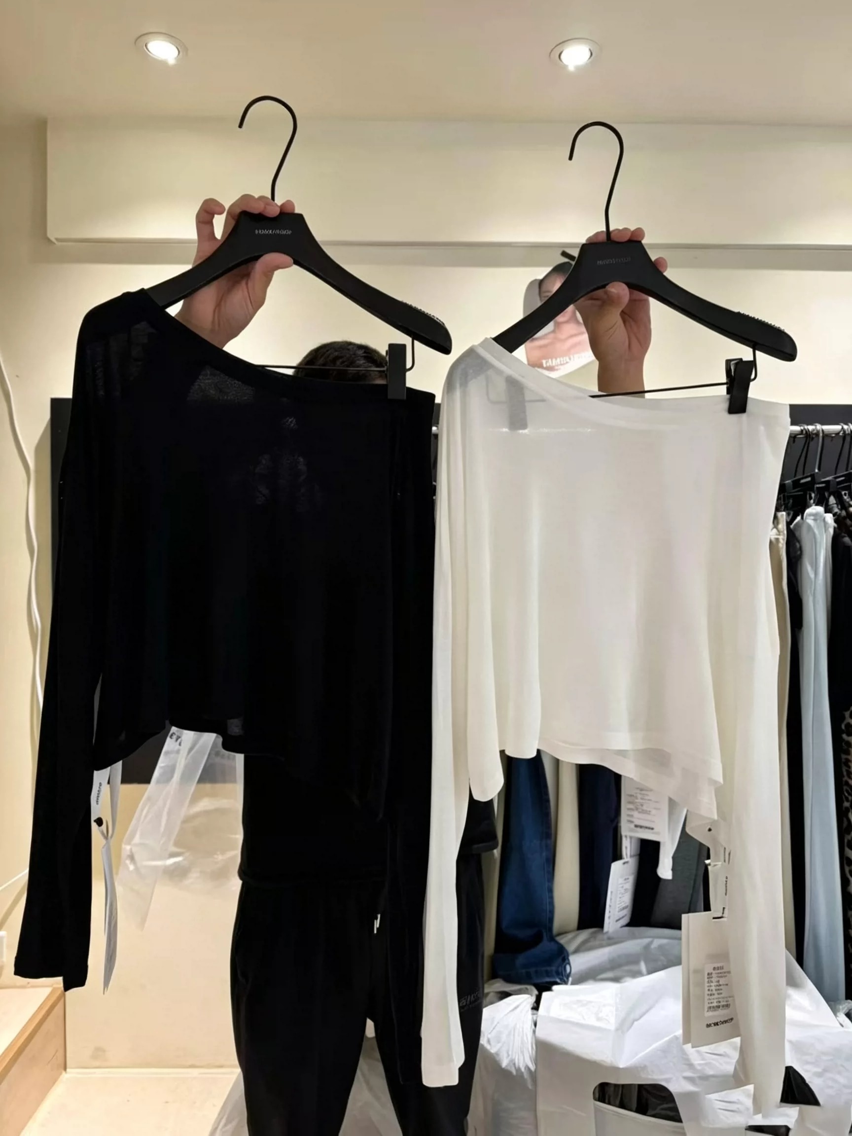 Korean Lazy Style One-Shoulder Long-Sleeve T-Shirt for Women 2026 Summer Sheer Vacation Sun Protection Cover-Up Top