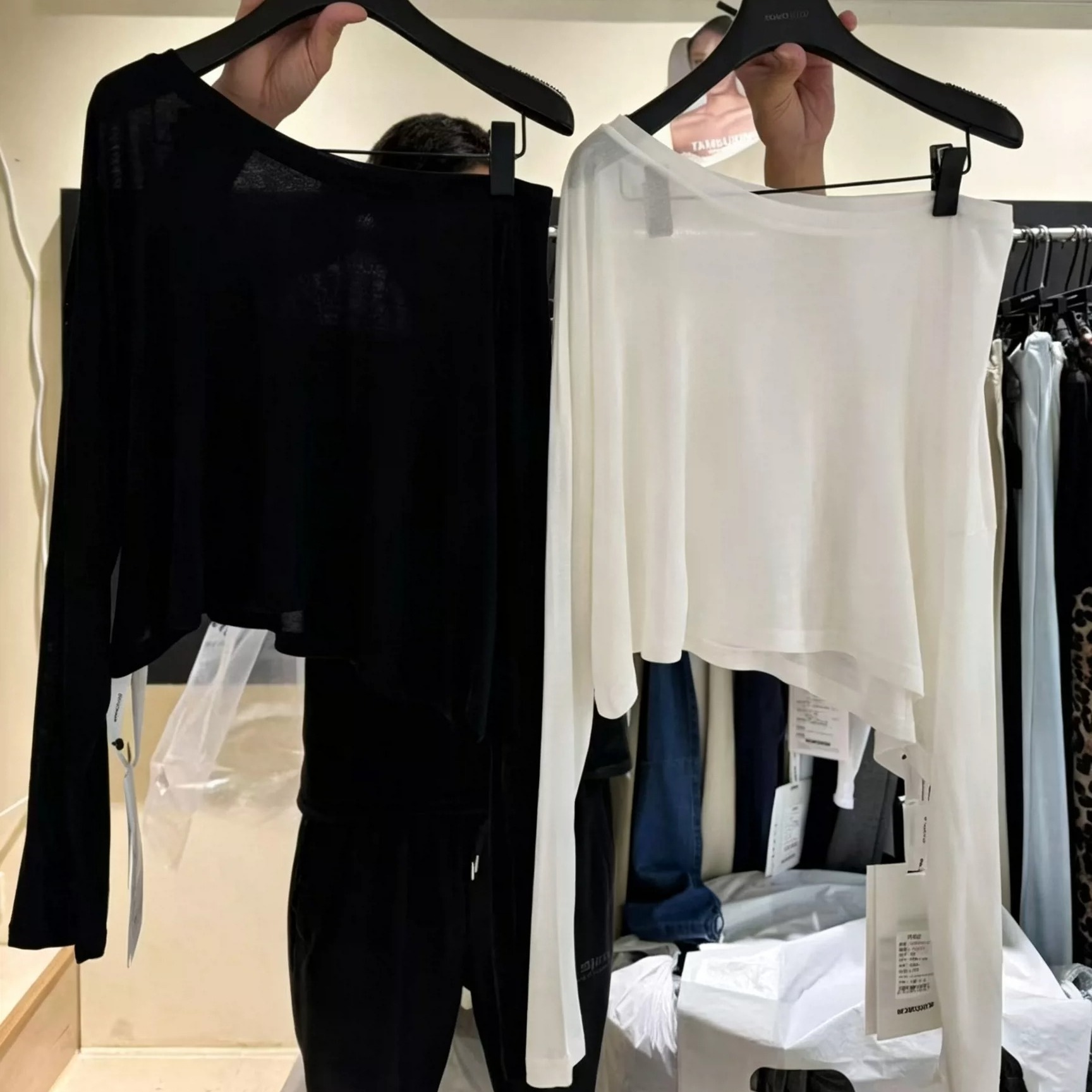 Korean Lazy Style One-Shoulder Long-Sleeve T-Shirt for Women 2026 Summer Sheer Vacation Sun Protection Cover-Up Top - Image 5